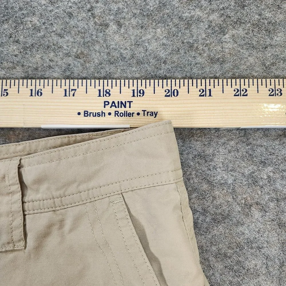 Columbia Shorts Men 42 Beige Cargo Zip Pocket Cotton Nylon Hiking Fishing Casual